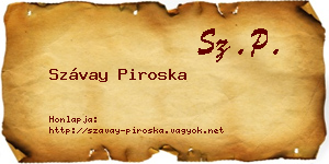 Szávay Piroska névjegykártya