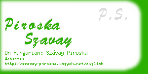 piroska szavay business card
