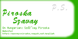 piroska szavay business card